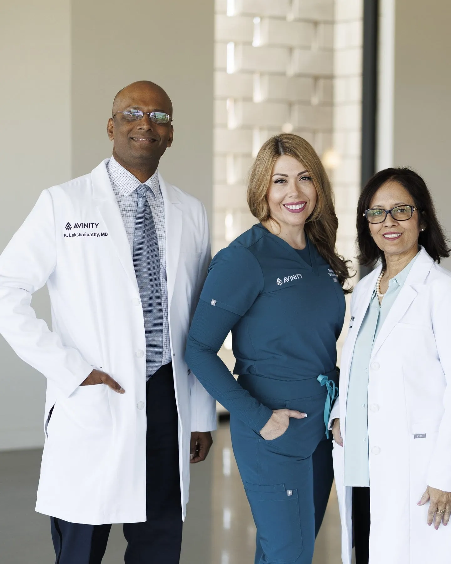 Avinity Health clinical team: Dr. Arun Lakshmipathy, Emily Dawson and Dr. Salma Jesmin at the Scottsdale clinic